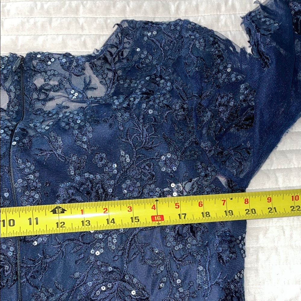 JJs House Midnight Blue Floral Lace Dress - Picture 12 of 15